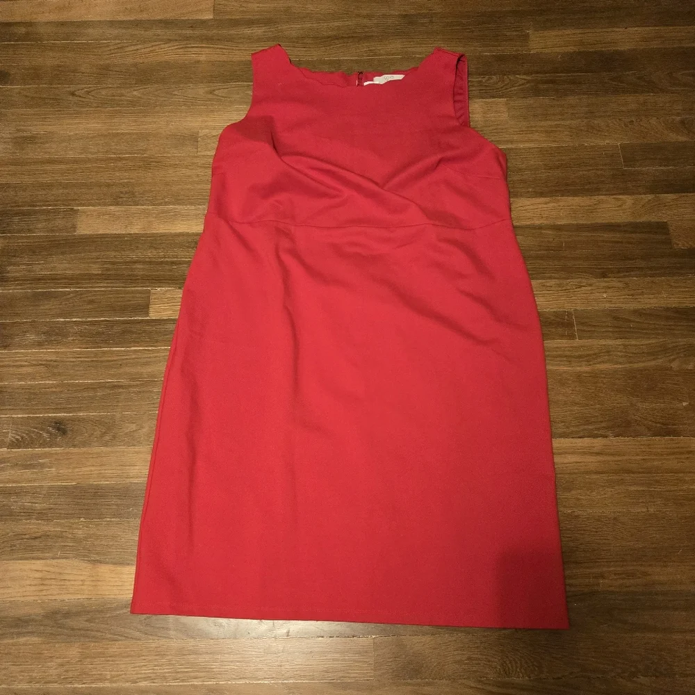 LOFT Plus Red Scalloped Neck Dress 22 | NWT - Picture 4 of 8